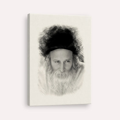 Rabbi Yitzchak Meir Morgenstern – Black & White – Canvas Vertical | Jewish Wall Art, Gedolim Pictures