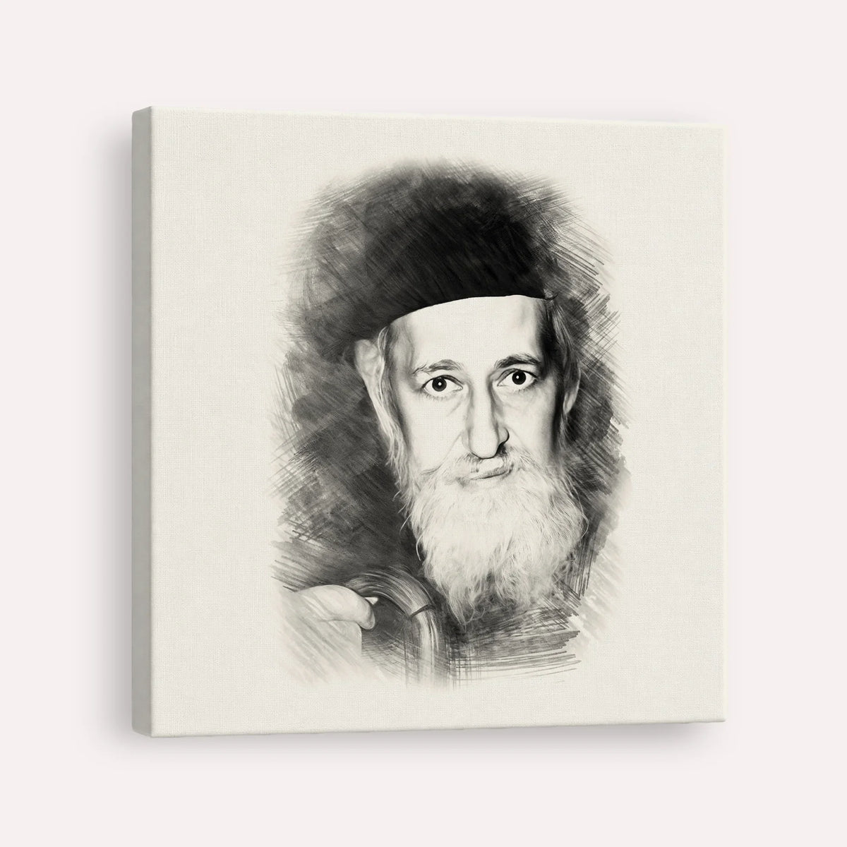 Rabbi Yitzchok Zev Soloveitchik (The Brisker Rav) – Black & White – Canvas Square | Jewish Wall Art, Gedolim Pictures