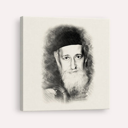 Rabbi Yitzchok Zev Soloveitchik (The Brisker Rav) – Black & White – Canvas Square | Jewish Wall Art, Gedolim Pictures
