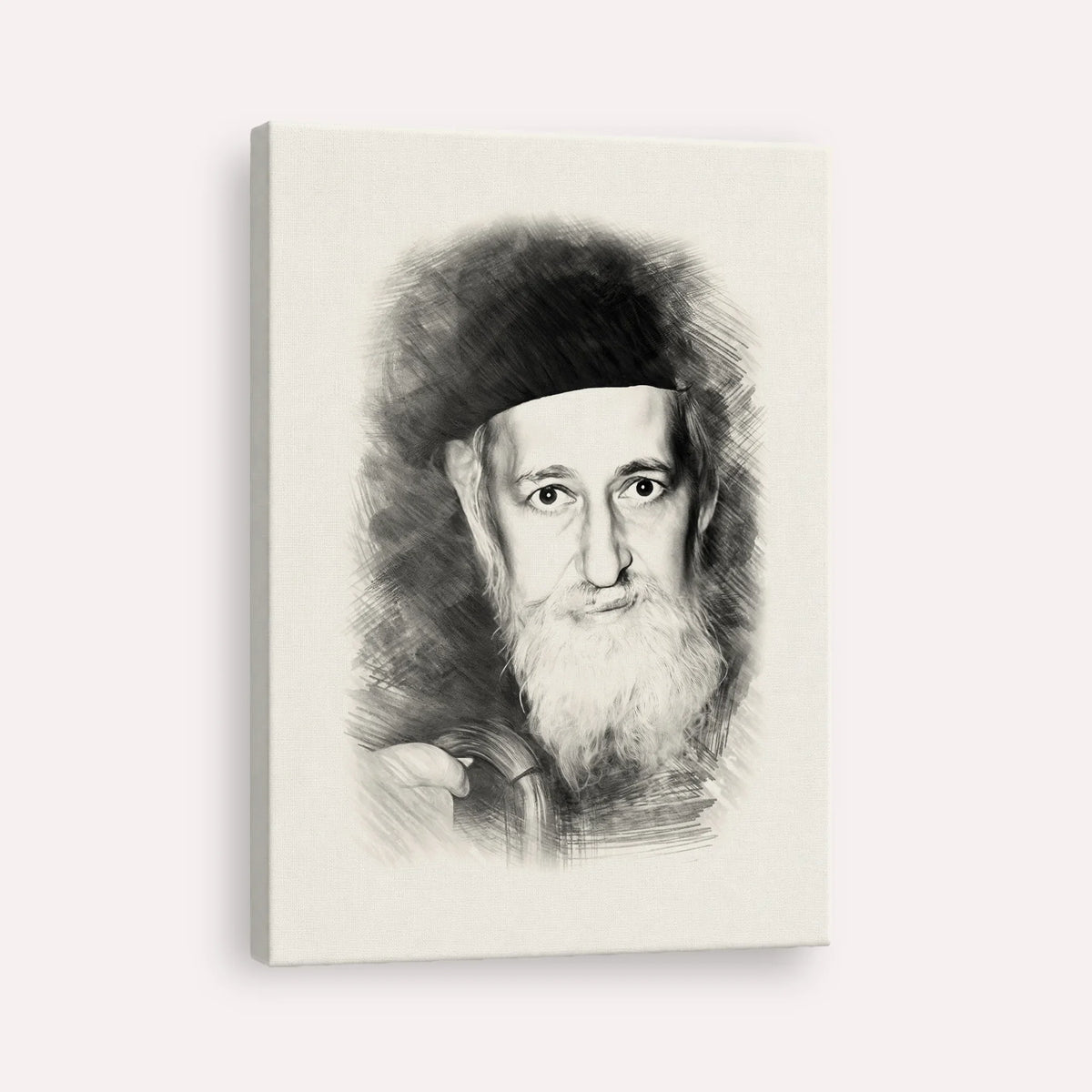Rabbi Yitzchok Zev Soloveitchik (The Brisker Rav) – Black & White – Canvas Vertical | Jewish Wall Art, Gedolim Pictures