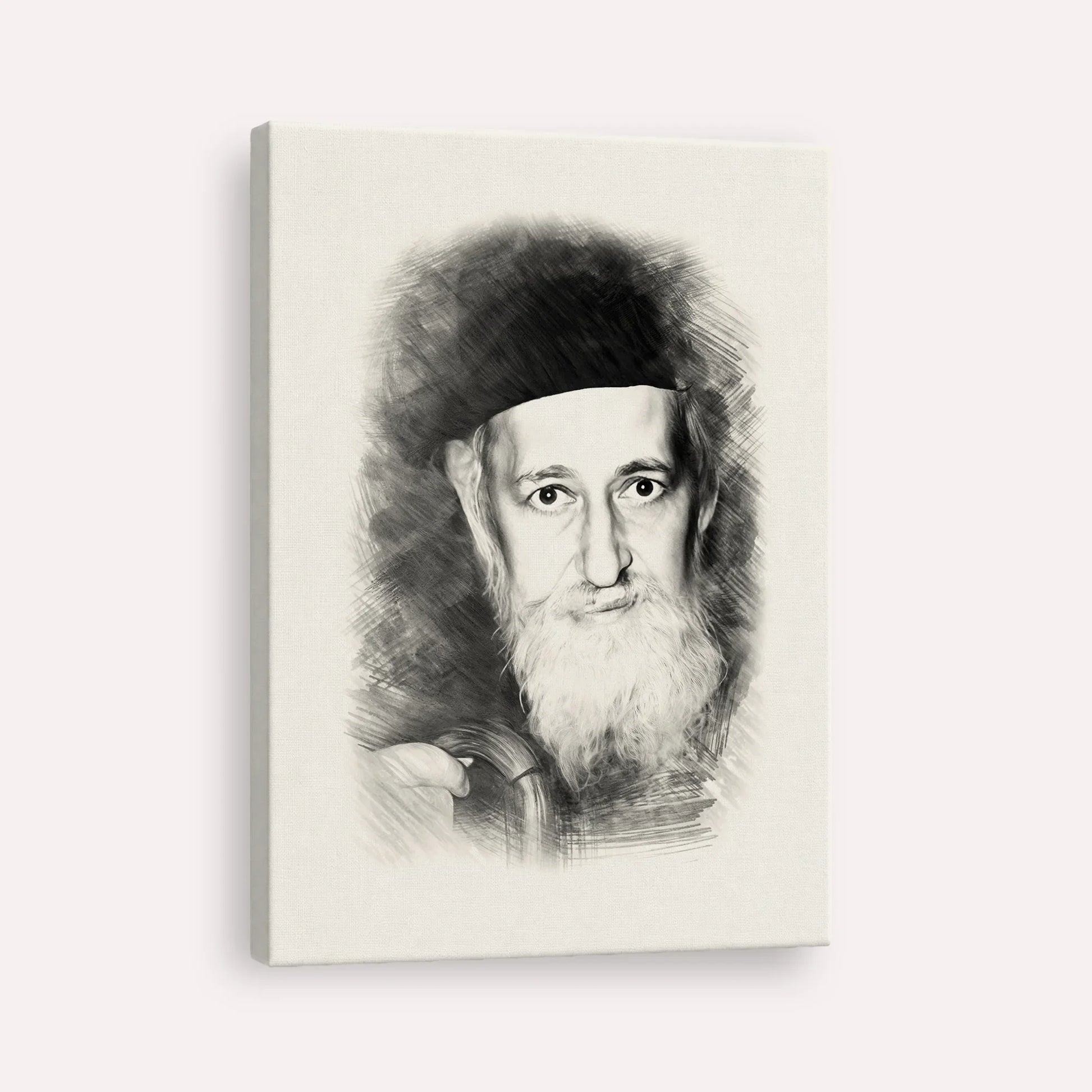 Rabbi Yitzchok Zev Soloveitchik (The Brisker Rav) – Black & White – Canvas Vertical | Jewish Wall Art, Gedolim Pictures