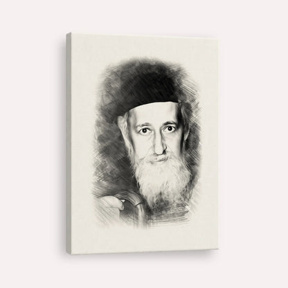 Rabbi Yitzchok Zev Soloveitchik (The Brisker Rav) – Black & White – Canvas Vertical | Jewish Wall Art, Gedolim Pictures