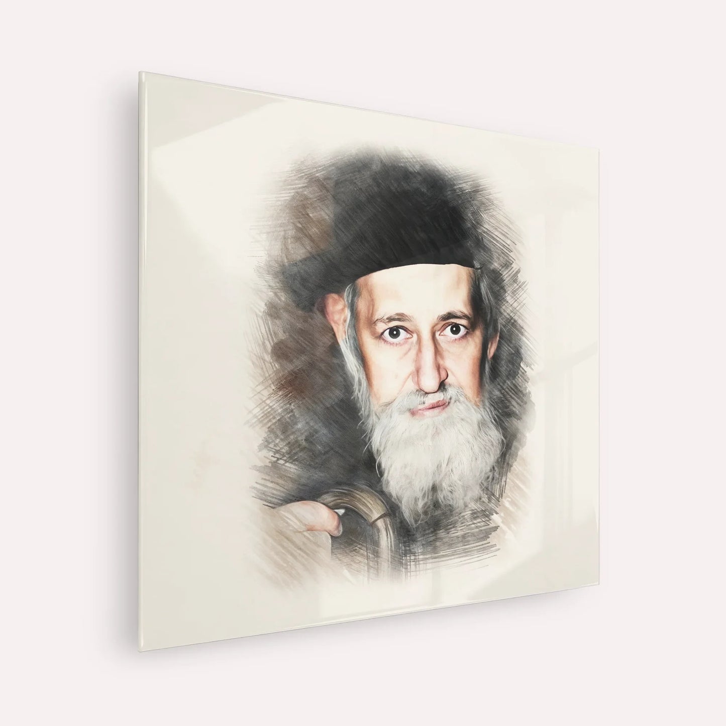 Rabbi Yitzchok Zev Soloveitchik (The Brisker Rav) – Acrylic Glass Square | Jewish Wall Art, Gedolim Pictures