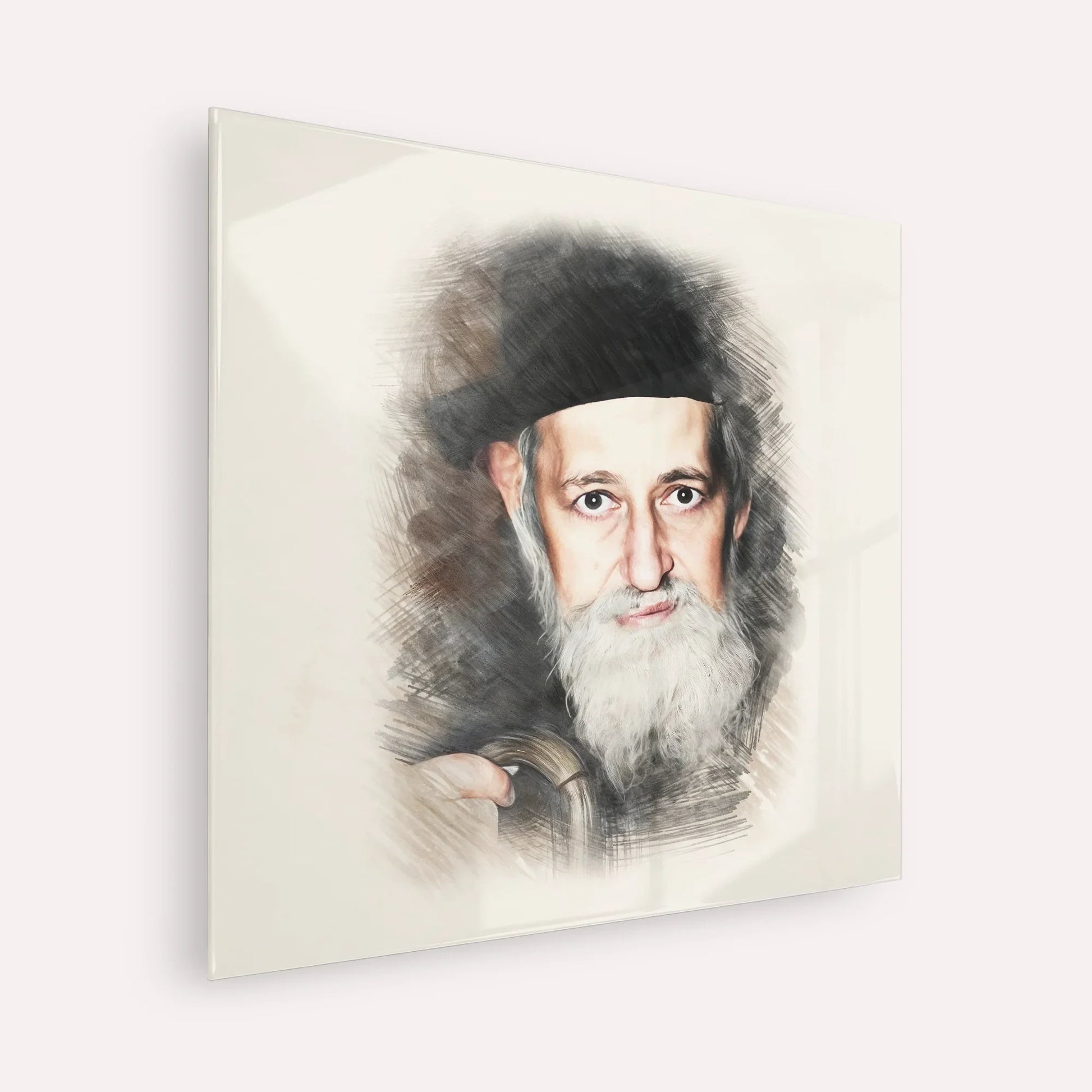 Rabbi Yitzchok Zev Soloveitchik (The Brisker Rav) – Acrylic Glass Square | Jewish Wall Art, Gedolim Pictures