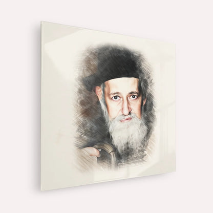 Rabbi Yitzchok Zev Soloveitchik (The Brisker Rav) – Acrylic Glass Square | Jewish Wall Art, Gedolim Pictures
