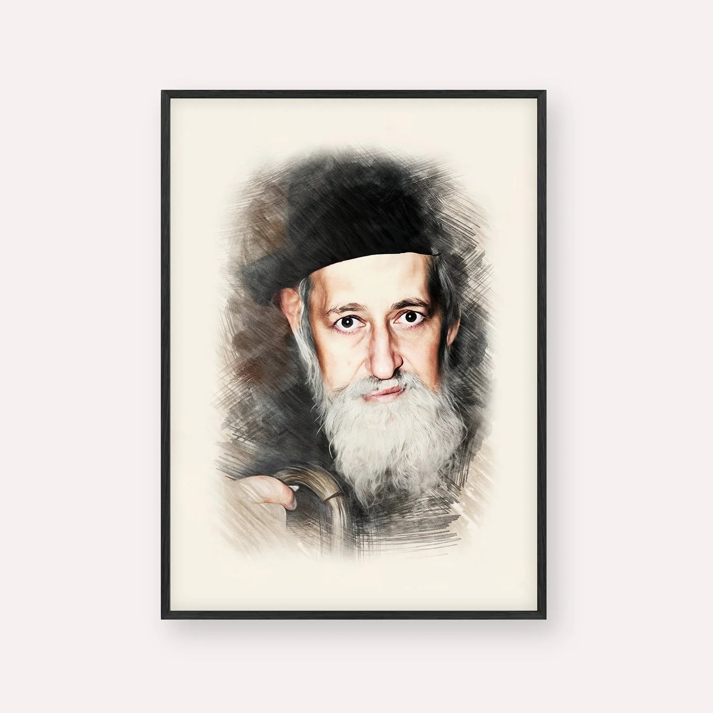 Rabbi Yitzchok Zev Soloveitchik (The Brisker Rav) – Black Frame Vertical | Jewish Wall Art, Gedolim Pictures