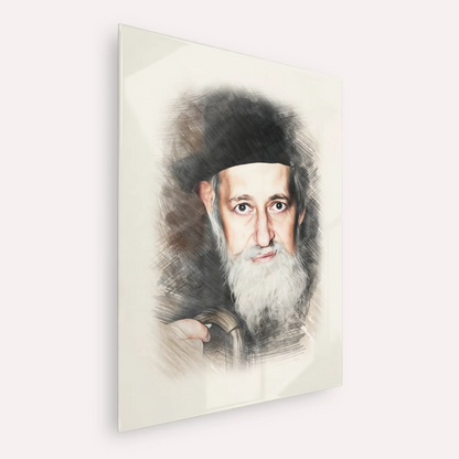 Rabbi Yitzchok Zev Soloveitchik (The Brisker Rav) – Acrylic Glass Vertical | Jewish Wall Art, Gedolim Pictures