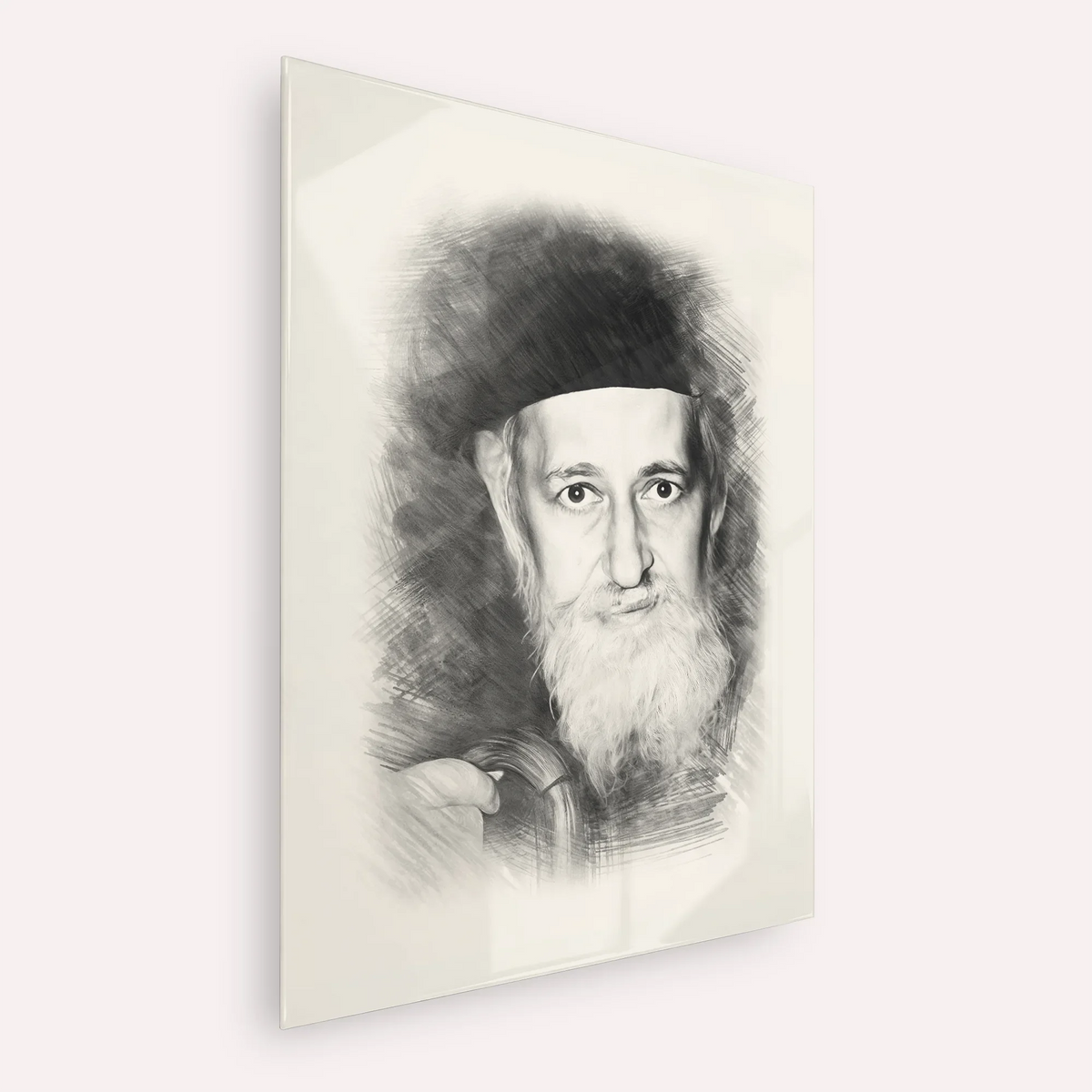 Rabbi Yitzchok Zev Soloveitchik (The Brisker Rav) – Black & White – Acrylic Glass Vertical | Jewish Wall Art, Gedolim Pictures