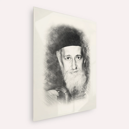 Rabbi Yitzchok Zev Soloveitchik (The Brisker Rav) – Black & White – Acrylic Glass Vertical | Jewish Wall Art, Gedolim Pictures