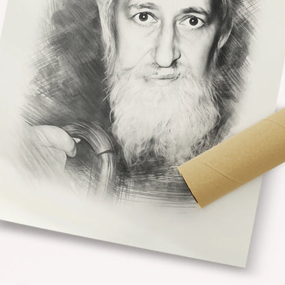Rabbi Yitzchok Zev Soloveitchik (The Brisker Rav) – Black & White – Fine Art Print | Jewish Wall Art, Gedolim Pictures