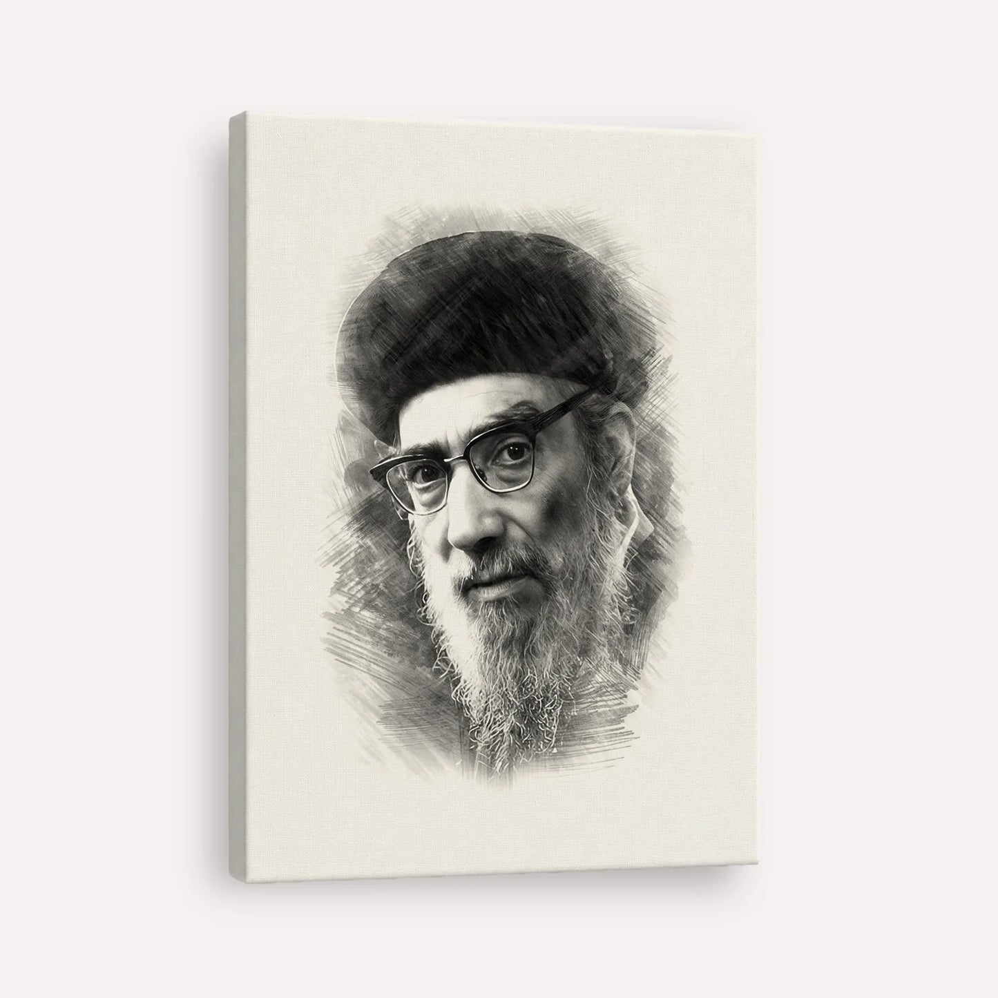 Rabbi Yitzhak Abuchatzira (Baba Haki) – Black & White – Canvas Vertical | Jewish Wall Art, Gedolim Pictures