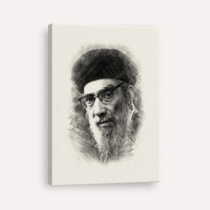 Rabbi Yitzhak Abuchatzira (Baba Haki) – Black & White – Canvas Vertical | Jewish Wall Art, Gedolim Pictures
