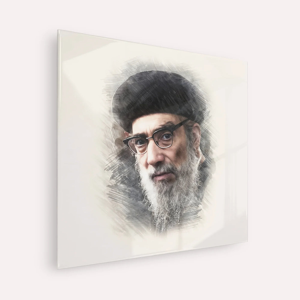 Rabbi Yitzhak Abuchatzira (Baba Haki) – Acrylic Glass Square | Jewish Wall Art, Gedolim Pictures