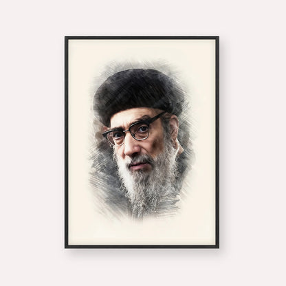 Rabbi Yitzhak Abuchatzira (Baba Haki) – Black Frame Vertical | Jewish Wall Art, Gedolim Pictures