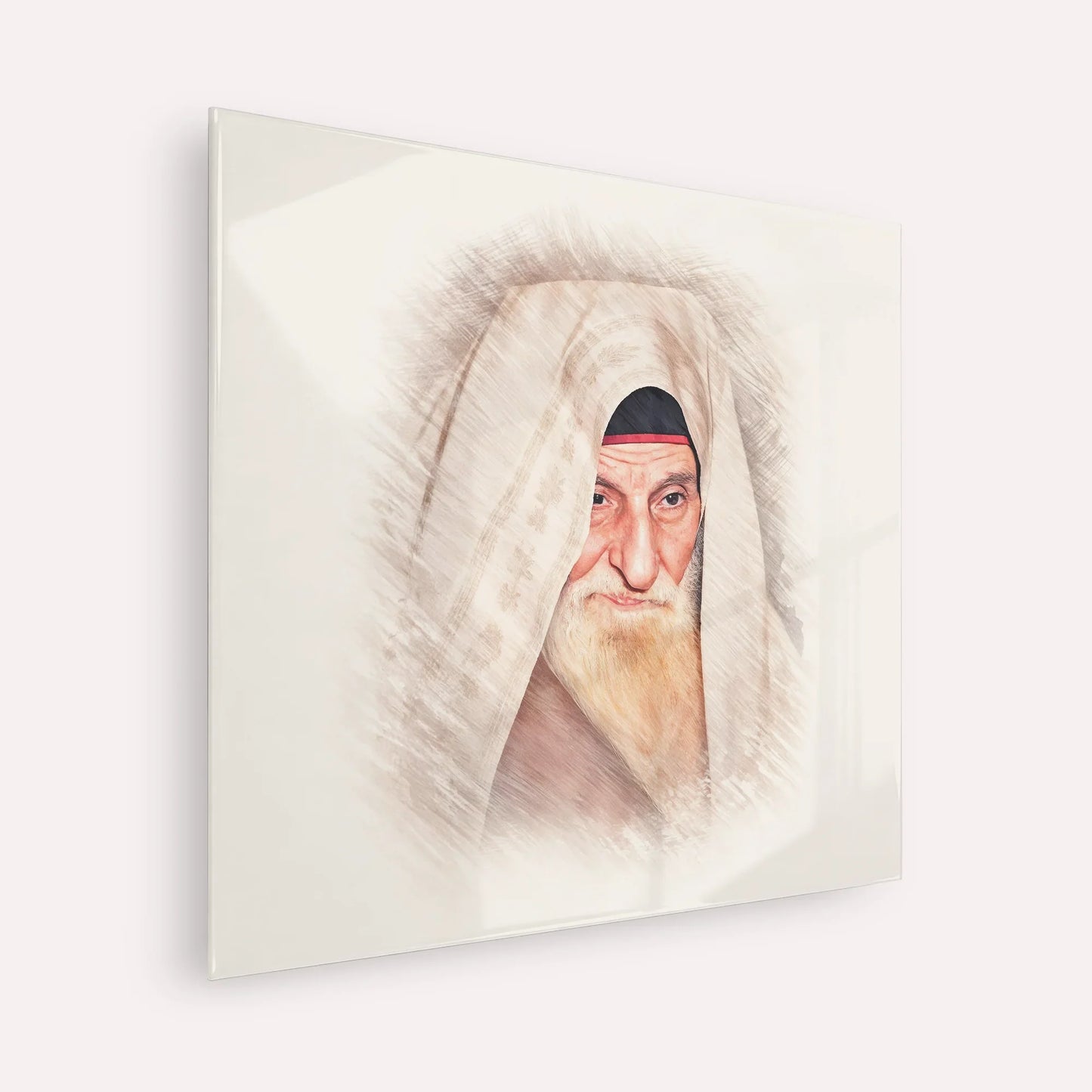 Rabbi Yitzhak Kaduri – Acrylic Glass Square | Jewish Wall Art, Gedolim Pictures