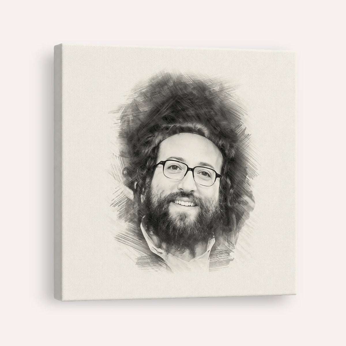 Rabbi Yoel Roth – Black & White – Canvas Square | Jewish Wall Art, Gedolim Pictures