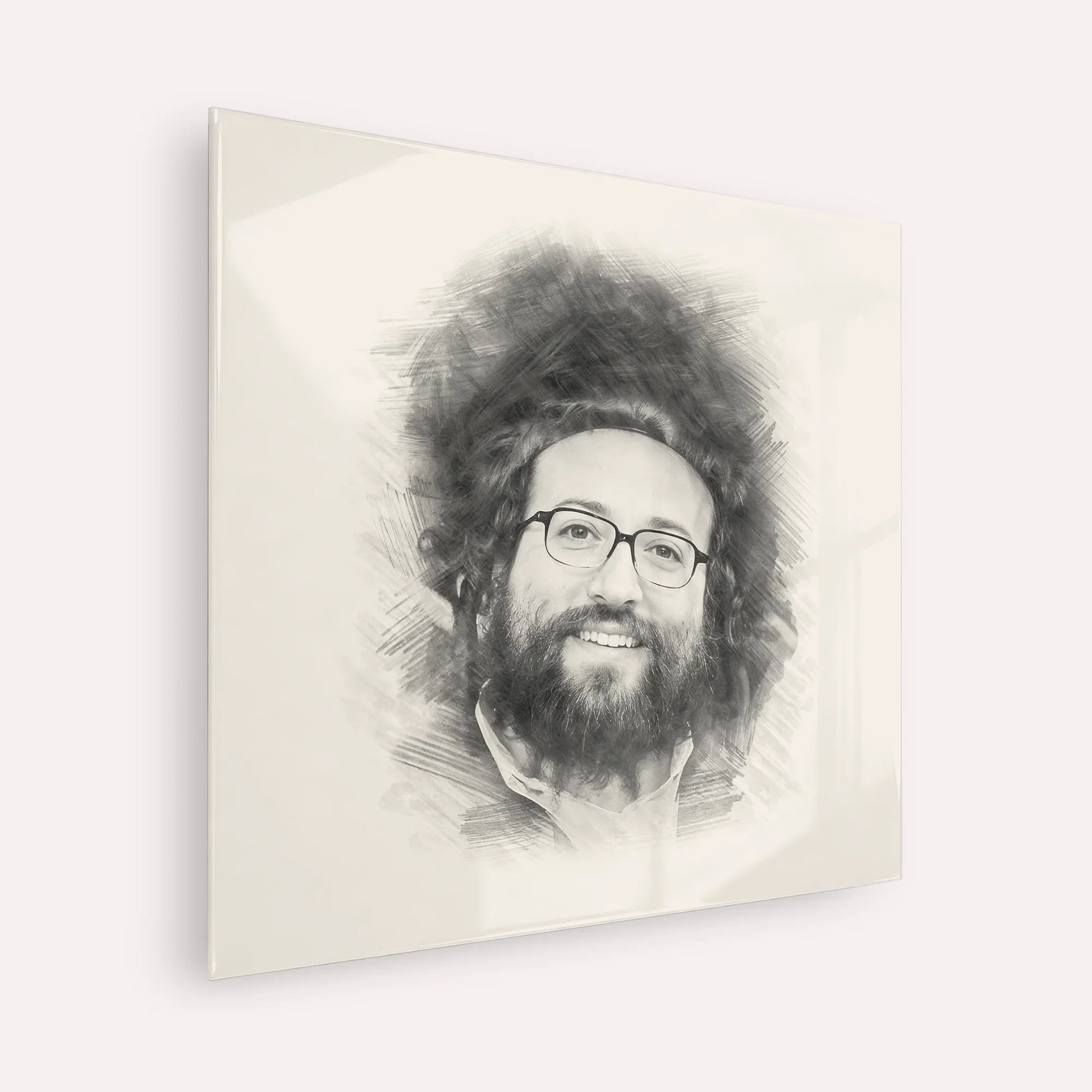 Rabbi Yoel Roth – Black & White – Acrylic Glass Square | Jewish Wall Art, Gedolim Pictures