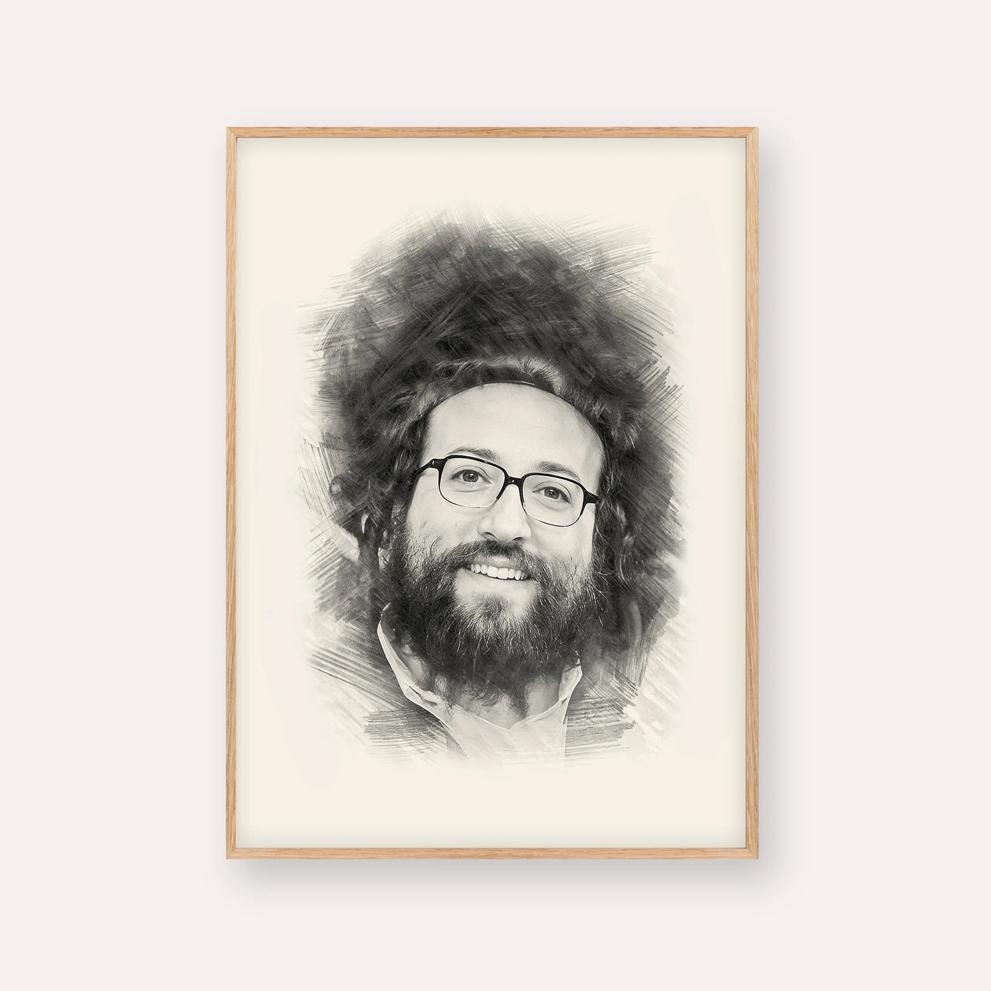 Rabbi Yoel Roth – Black & White – Wood Frame Vertical | Jewish Wall Art, Gedolim Pictures