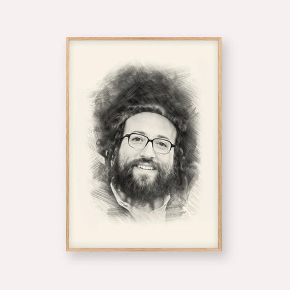 Rabbi Yoel Roth – Black & White – Wood Frame Vertical | Jewish Wall Art, Gedolim Pictures
