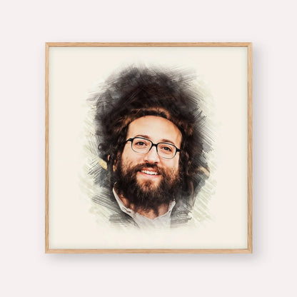 Rabbi Yoel Roth – Wood Frame Square | Jewish Wall Art, Gedolim Pictures