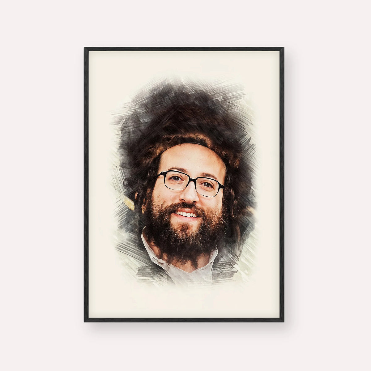 Rabbi Yoel Roth – Black Frame Vertical | Jewish Wall Art, Gedolim Pictures
