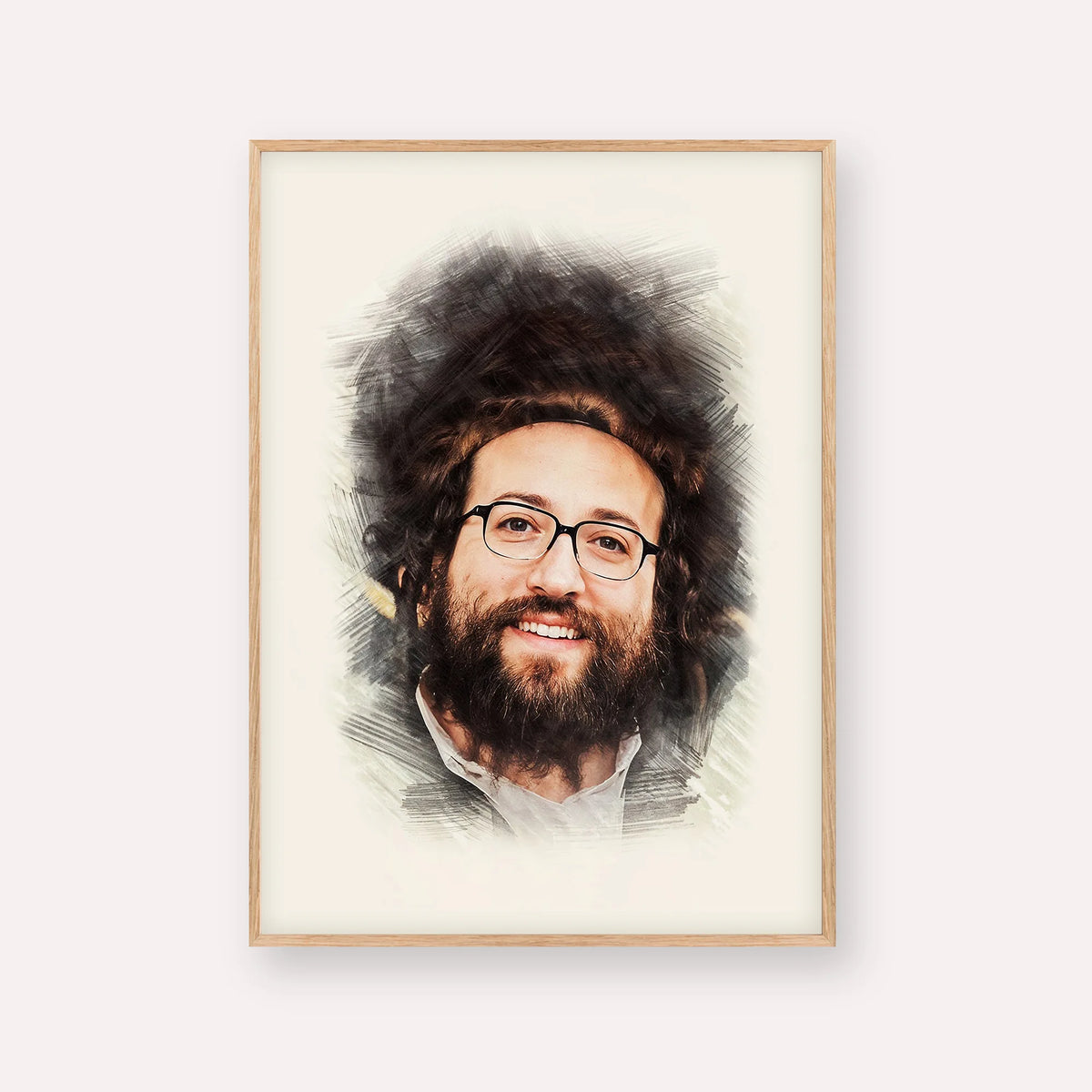 Rabbi Yoel Roth – Wood Frame Vertical | Jewish Wall Art, Gedolim Pictures