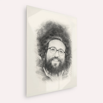 Rabbi Yoel Roth – Black & White – Acrylic Glass Vertical | Jewish Wall Art, Gedolim Pictures