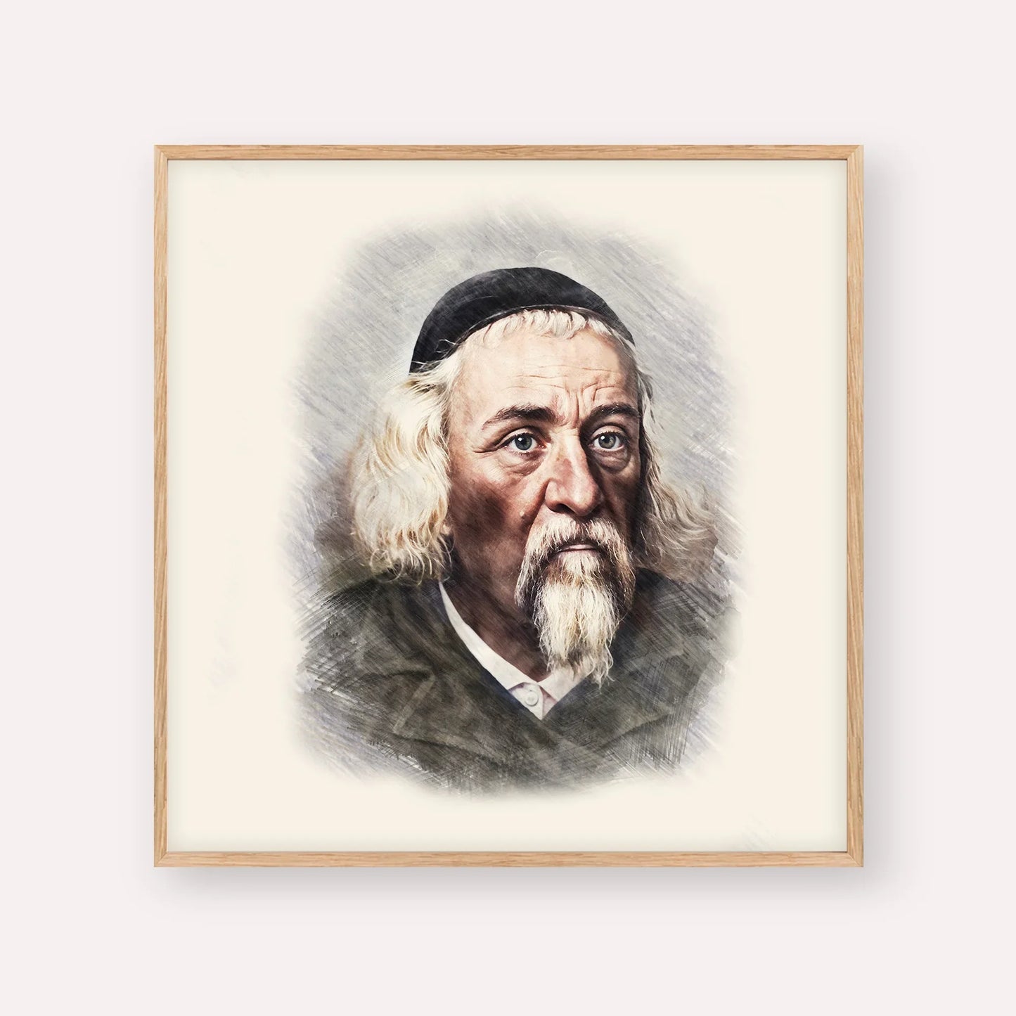 Rabbi Yosef Dov Soloveitchik - Beis Halevi – Wood Frame Square | Jewish Wall Art, Gedolim Pictures