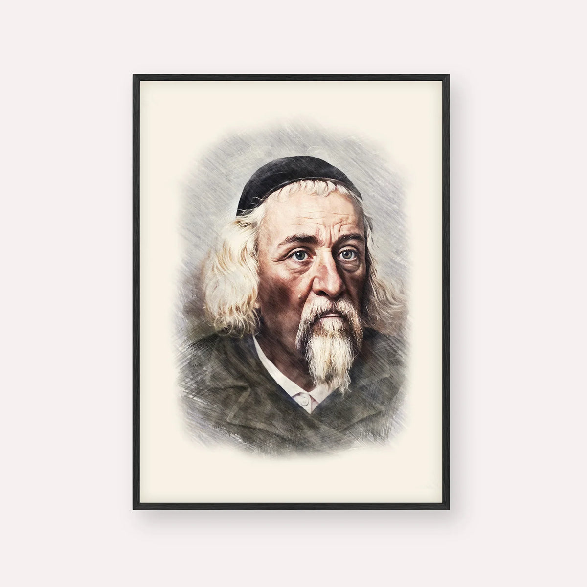 Rabbi Yosef Dov Soloveitchik - Beis Halevi – Black Frame Vertical | Jewish Wall Art, Gedolim Pictures