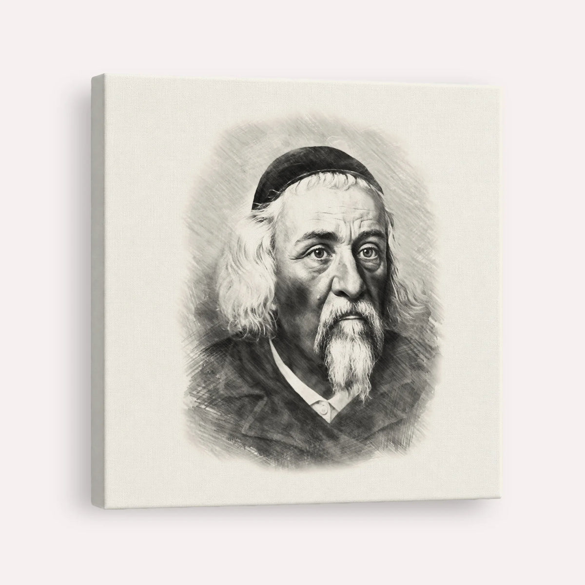 Rabbi Yosef Dov Soloveitchik - Beis Halevi – Black & White – Canvas Square | Jewish Wall Art, Gedolim Pictures