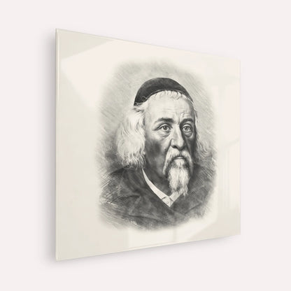 Rabbi Yosef Dov Soloveitchik - Beis Halevi – Black & White – Acrylic Glass Square | Jewish Wall Art, Gedolim Pictures