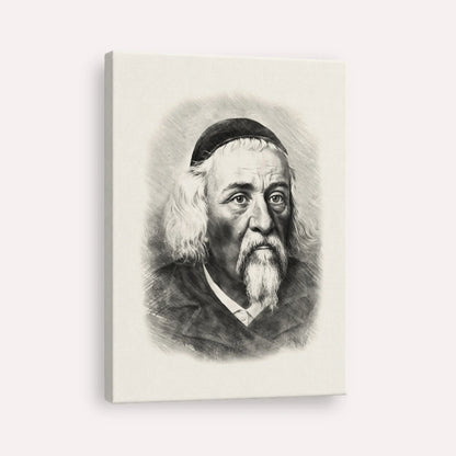 Rabbi Yosef Dov Soloveitchik - Beis Halevi – Black & White – Canvas Vertical | Jewish Wall Art, Gedolim Pictures