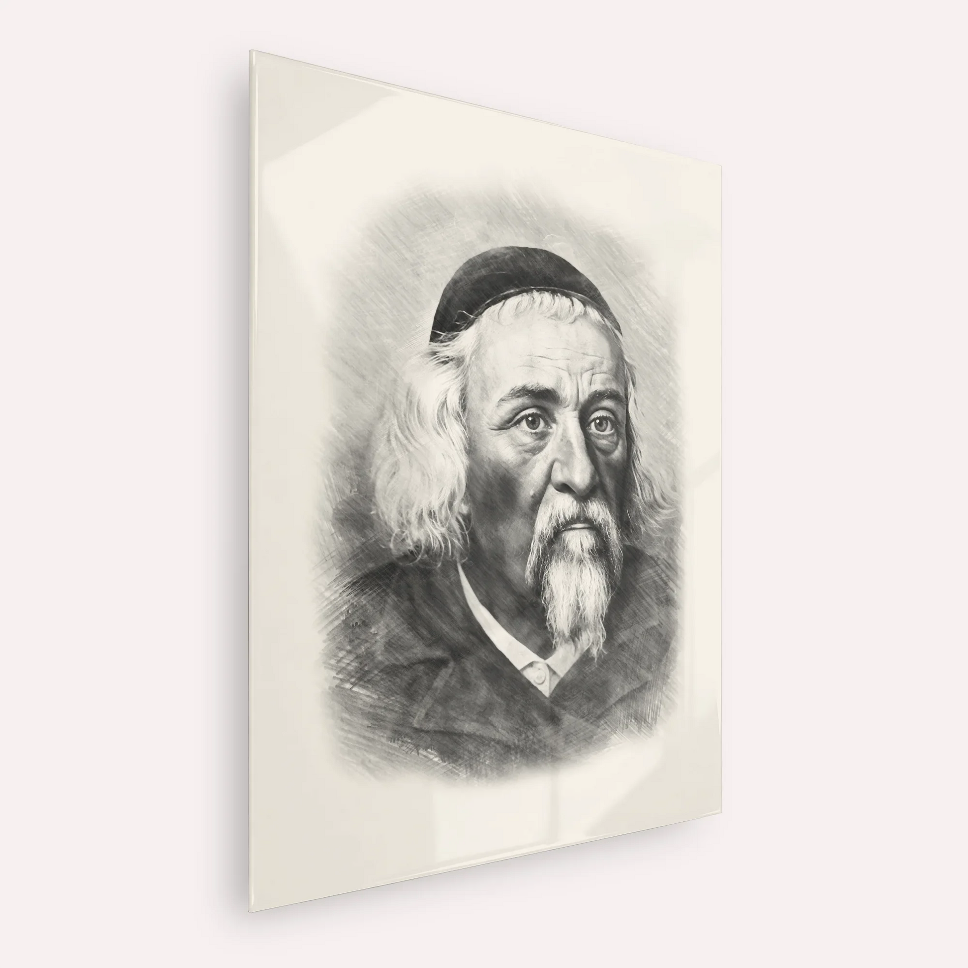Rabbi Yosef Dov Soloveitchik - Beis Halevi – Black & White – Acrylic Glass Vertical | Jewish Wall Art, Gedolim Pictures