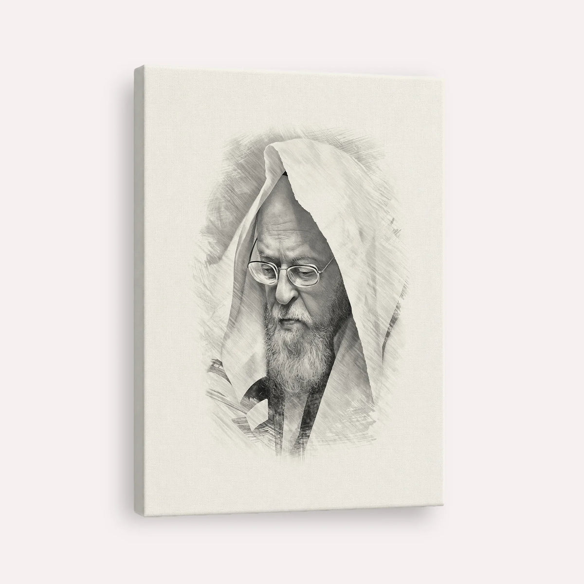 Rabbi Yosef Shalom Elyashiv – Black & White – Canvas Vertical | Jewish Wall Art, Gedolim Pictures