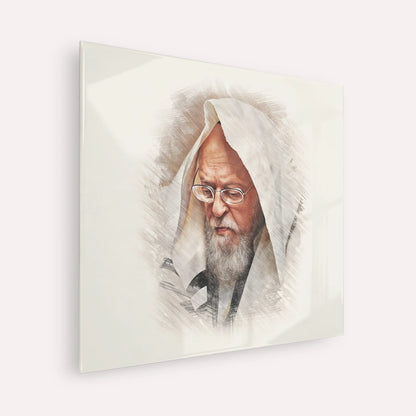 Rabbi Yosef Shalom Elyashiv – Acrylic Glass Square | Jewish Wall Art, Gedolim Pictures