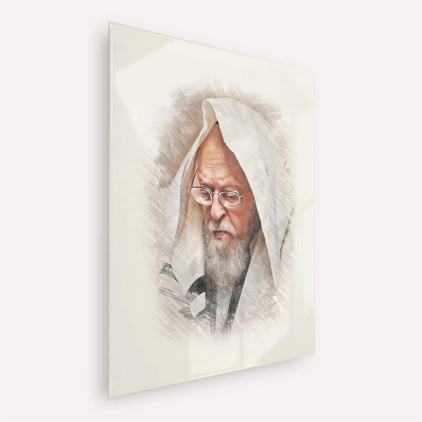 Rabbi Yosef Shalom Elyashiv – Acrylic Glass Vertical | Jewish Wall Art, Gedolim Pictures