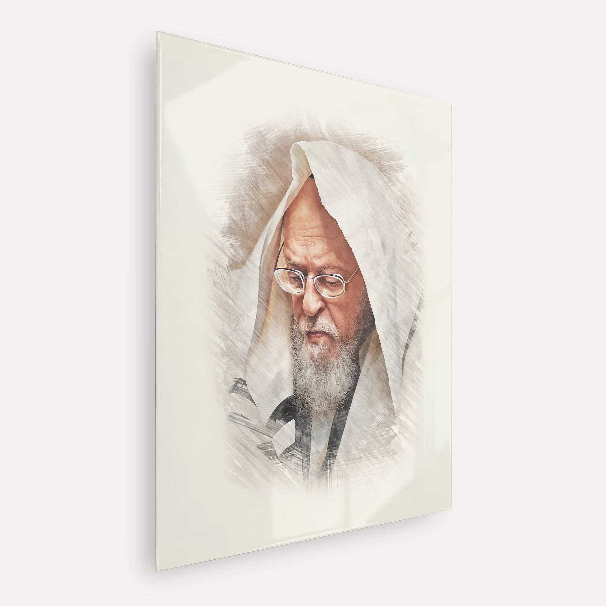 Rabbi Yosef Shalom Elyashiv – Acrylic Glass Vertical | Jewish Wall Art, Gedolim Pictures