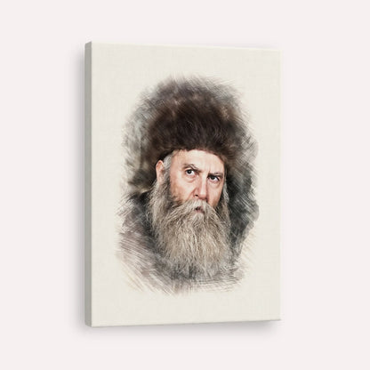 Rabbi Yosef Yitzchak Schneersohn – Canvas Vertical | Jewish Wall Art, Gedolim Pictures