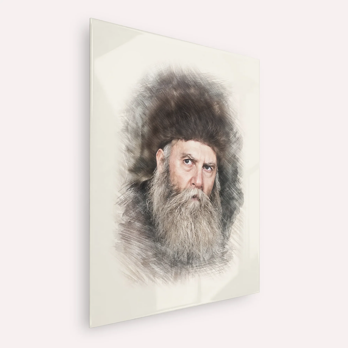 Rabbi Yosef Yitzchak Schneersohn – Acrylic Glass Vertical | Jewish Wall Art, Gedolim Pictures