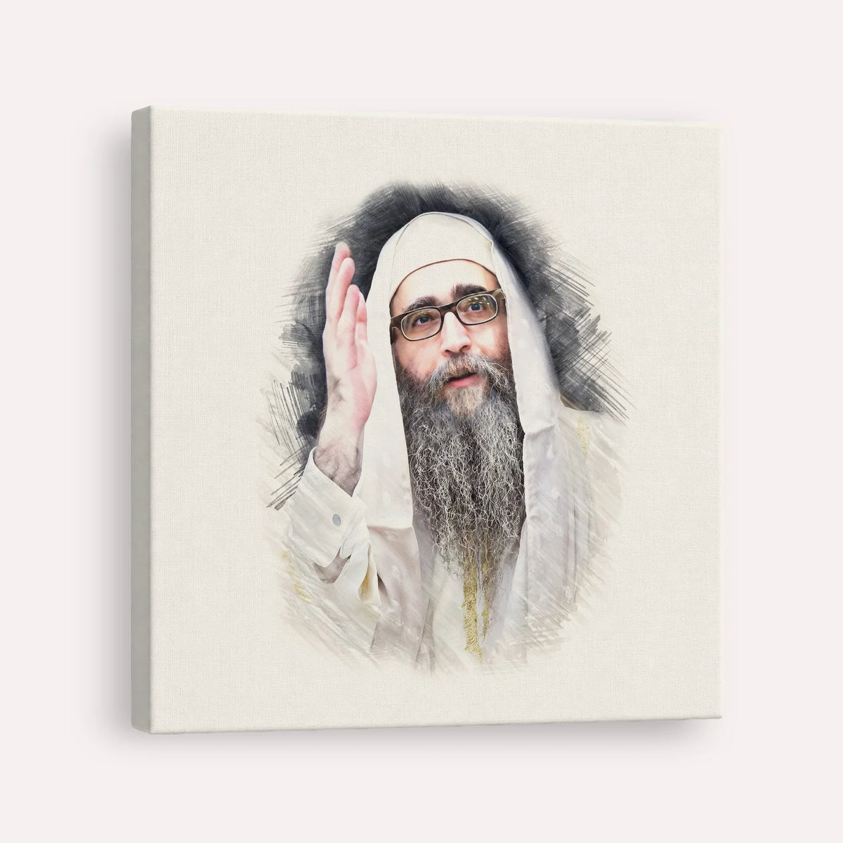 Rabbi Yoshiyahu Yosef Pinto – Canvas Square | Jewish Wall Art, Gedolim Pictures