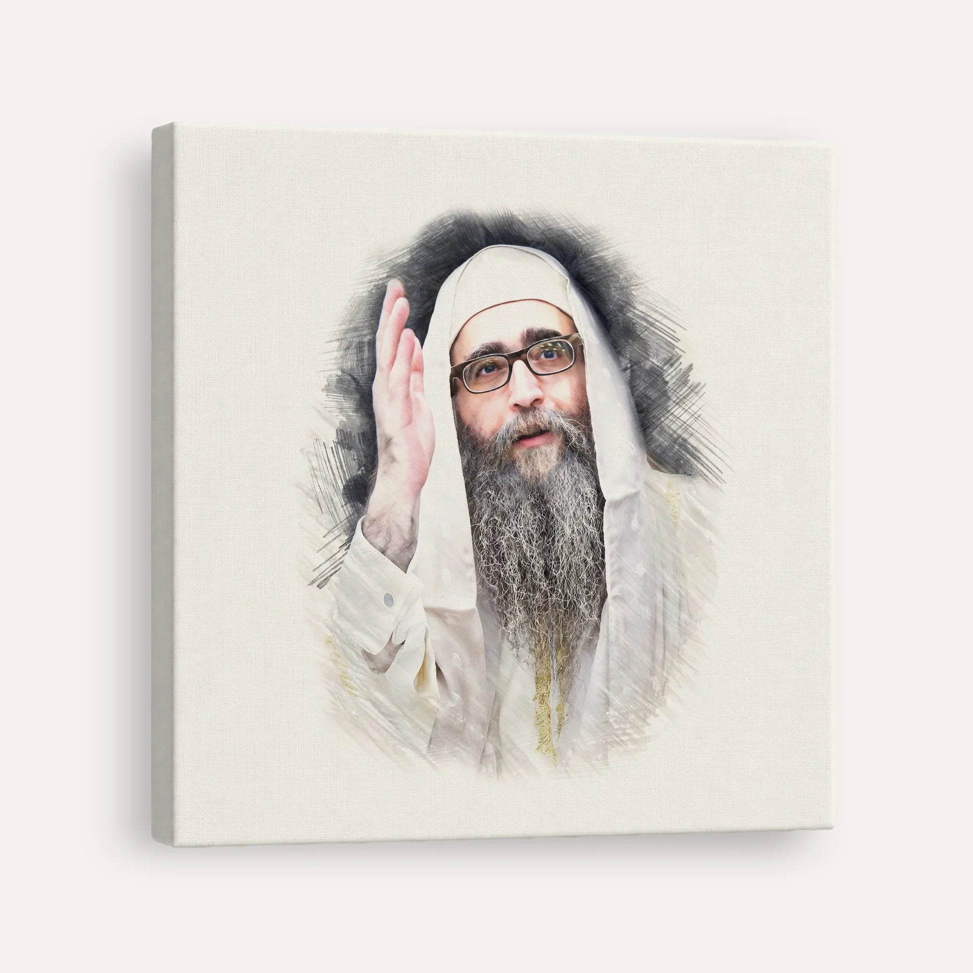 Rabbi Yoshiyahu Yosef Pinto – Canvas Square | Jewish Wall Art, Gedolim Pictures