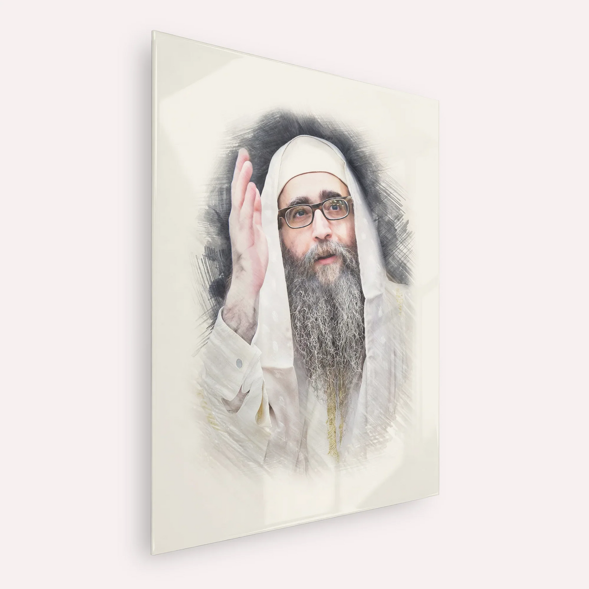 Rabbi Yoshiyahu Yosef Pinto – Acrylic Glass Vertical | Jewish Wall Art, Gedolim Pictures
