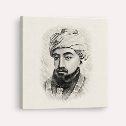 Rambam – Black & White – Canvas Square | Jewish Wall Art, Gedolim Pictures