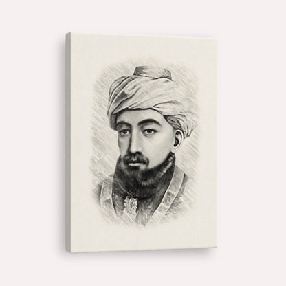 Rambam – Black & White – Canvas Vertical | Jewish Wall Art, Gedolim Pictures