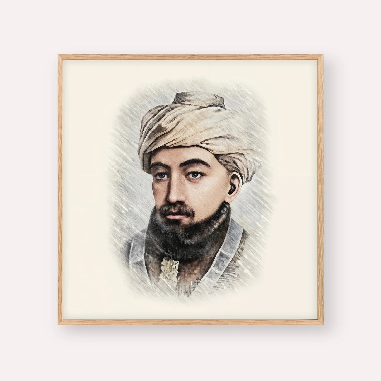 Rambam – Wood Frame Square | Jewish Wall Art, Gedolim Pictures