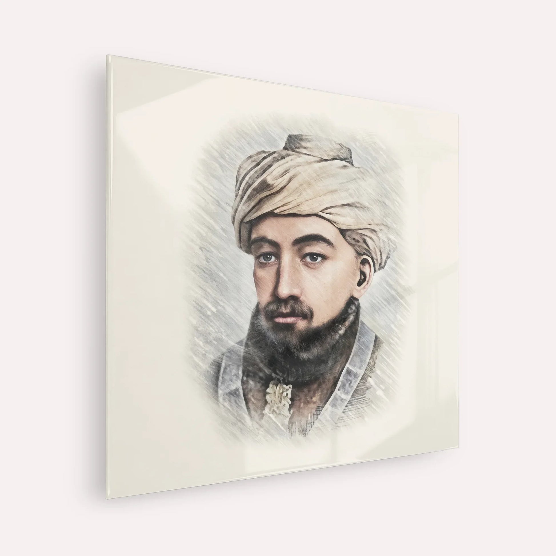 Rambam – Acrylic Glass Square | Jewish Wall Art, Gedolim Pictures