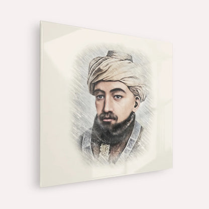 Rambam – Acrylic Glass Square | Jewish Wall Art, Gedolim Pictures