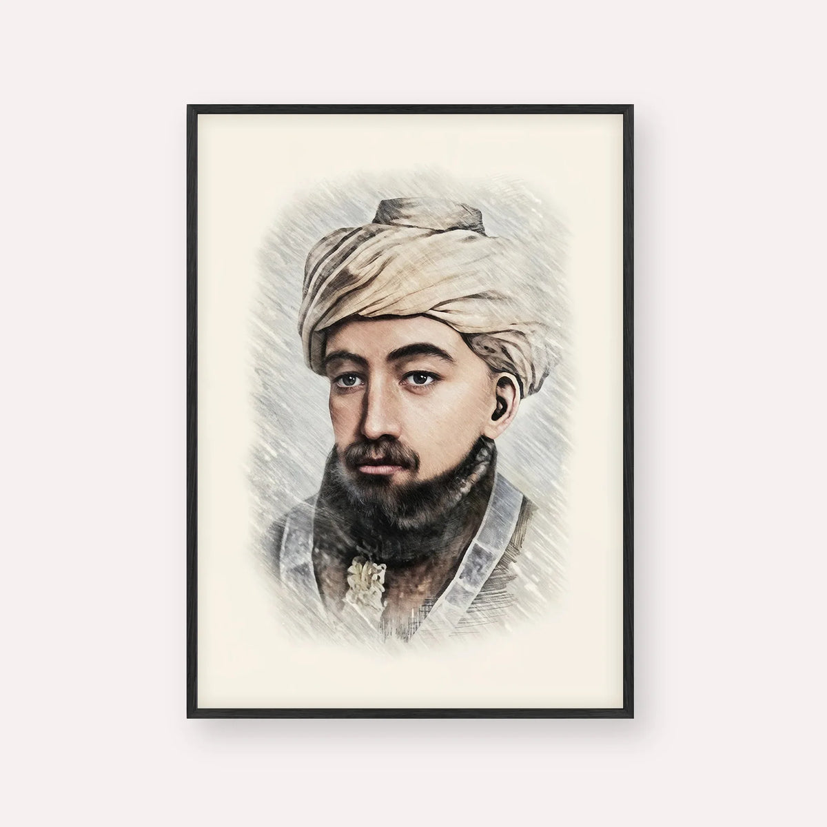 Rambam – Black Frame Vertical | Jewish Wall Art, Gedolim Pictures