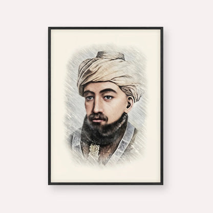 Rambam – Black Frame Vertical | Jewish Wall Art, Gedolim Pictures