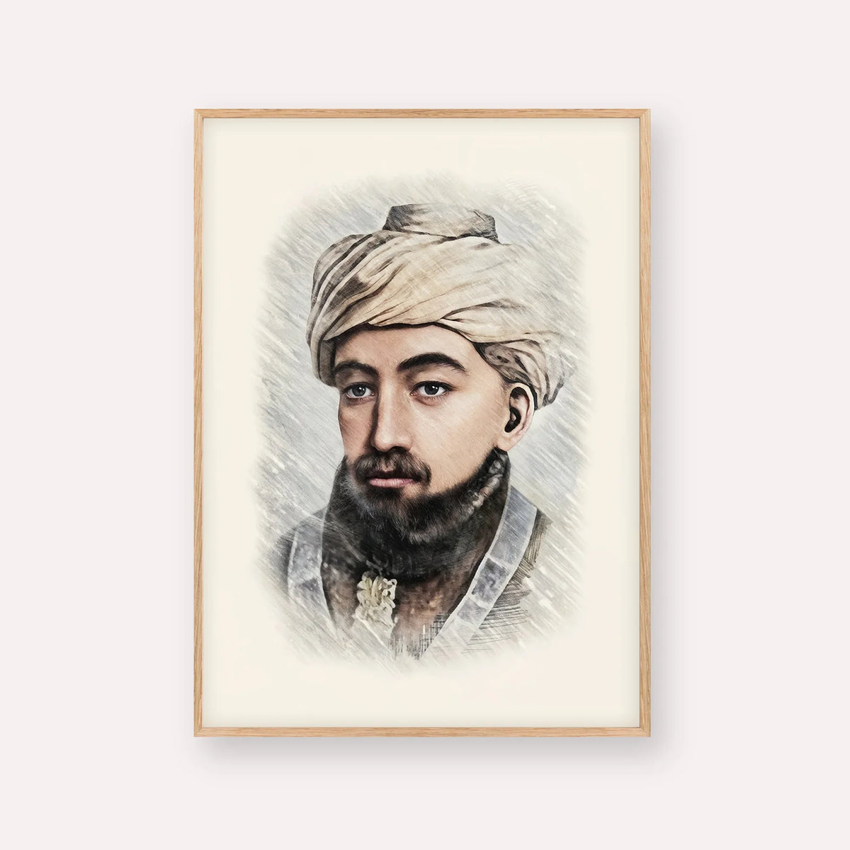 Rambam – Wood Frame Vertical | Jewish Wall Art, Gedolim Pictures